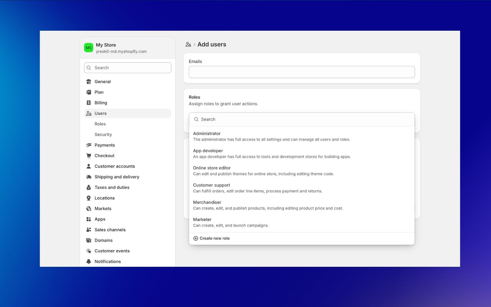 Add users information in Shopify dashboard